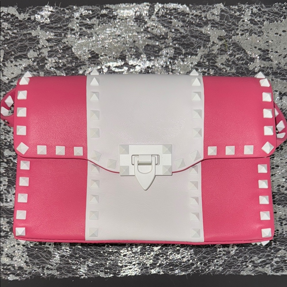 Valentino Multicolor Leather Rockstud Flap Crossbody Bag
